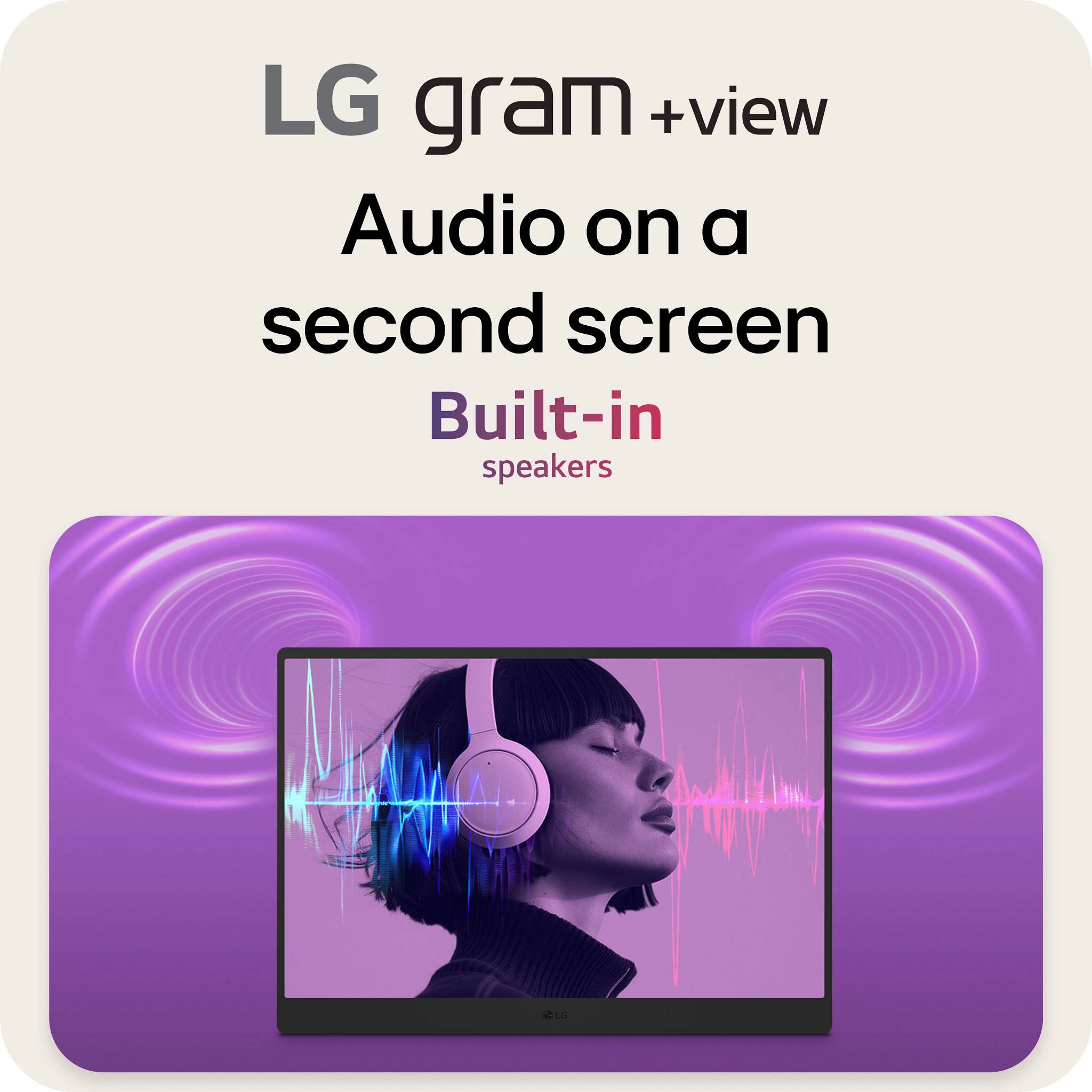 LG gram +view Audio on a second screen Built-in speakers