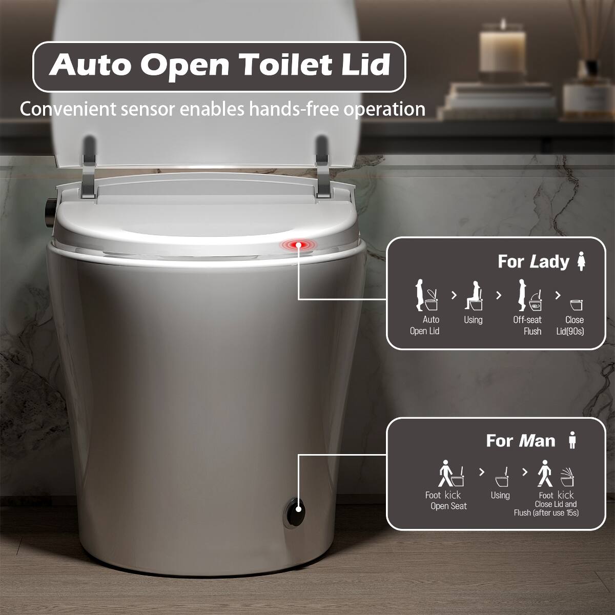 Loheer Smart Toilet With Built In Bidet, Heated Seat, Remote Control ...