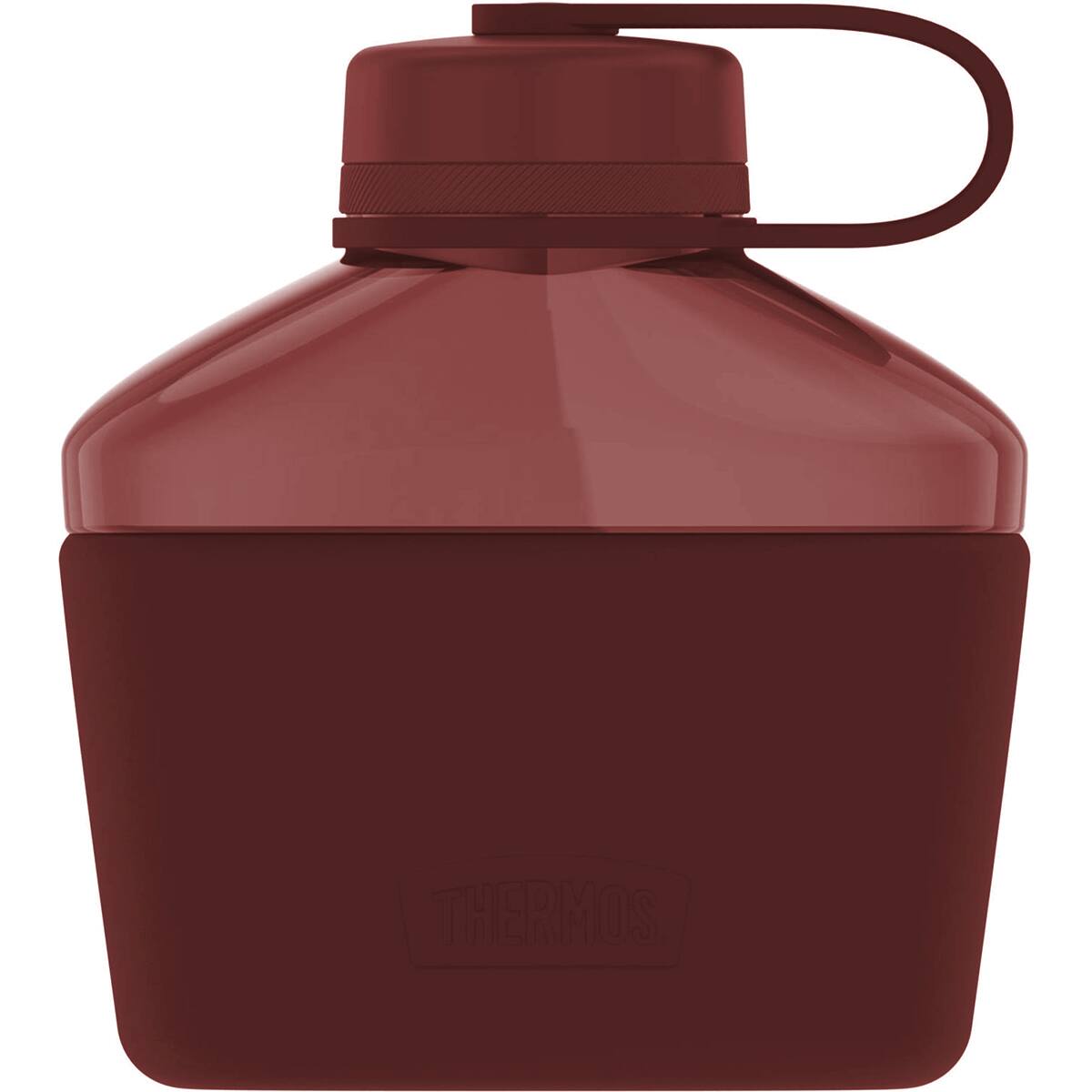Front. Thermos - Thermos 32 oz. Alta Hard Plastic Canteen w/ Silicone Sleeve - Rosewood Red - Rosewood Red.