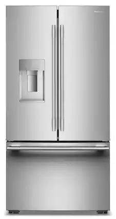 Front. KitchenAid - 23.9 Cu. Ft. French Door Refrigerator with External Water Dispenser - PrintShield Stainless.