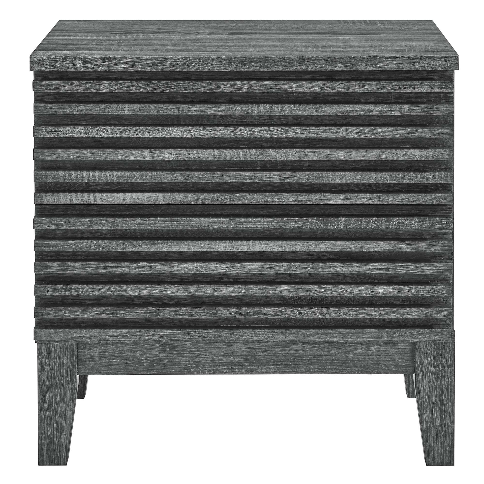 Alt View 2. Modway - Render Two-Drawer Nightstand by Modway - Charcoal.