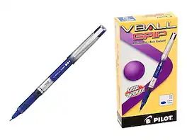 Pilot - VBall Grip Rollerball Pens, Fine Point, Dozen - Blue Ink