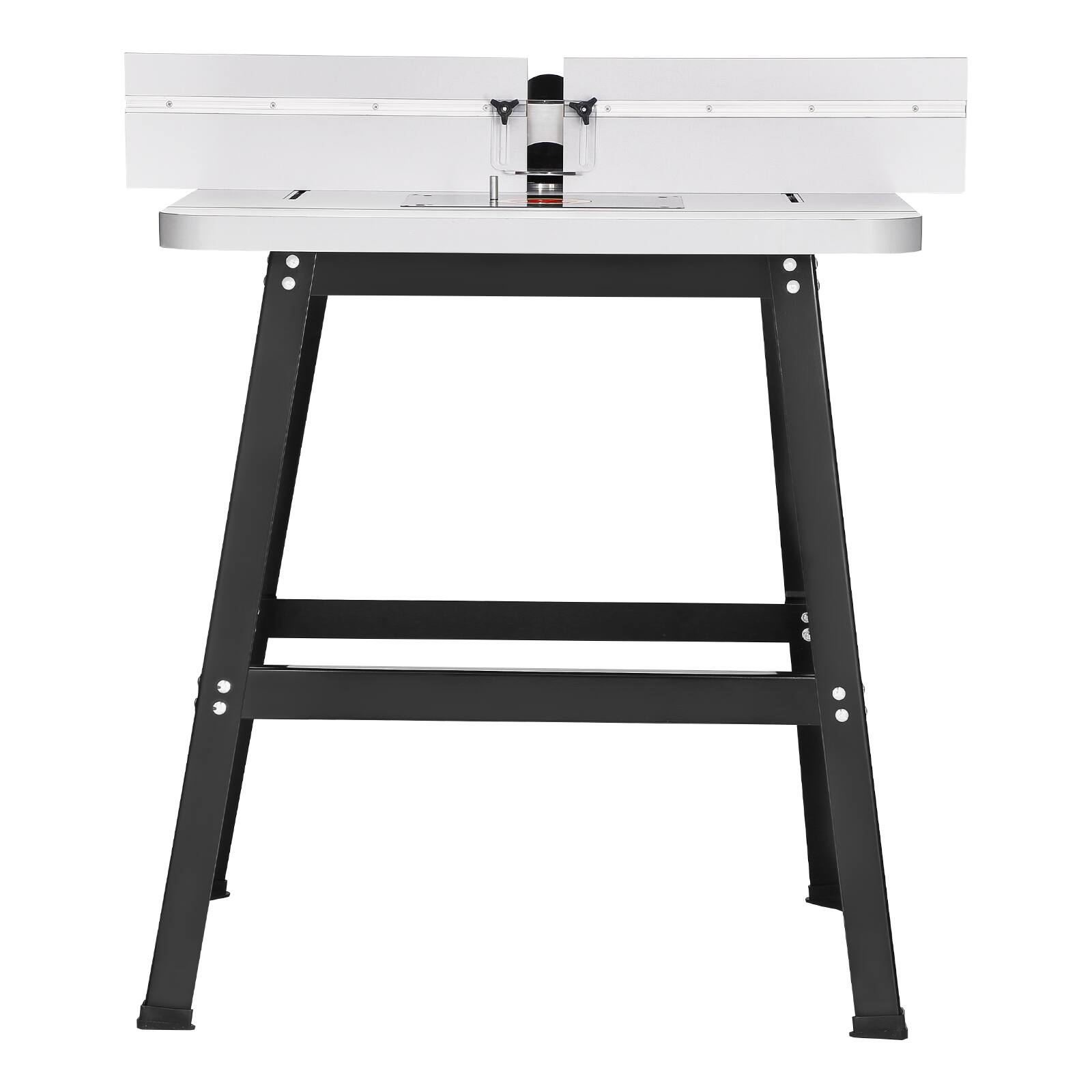 Alt View 5. VEVOR - Precision Router Table System, 31.5 in x 23.9 in, Routing Table Accessory Kit with Adjustable Fence, MDF Top - White top with black base.