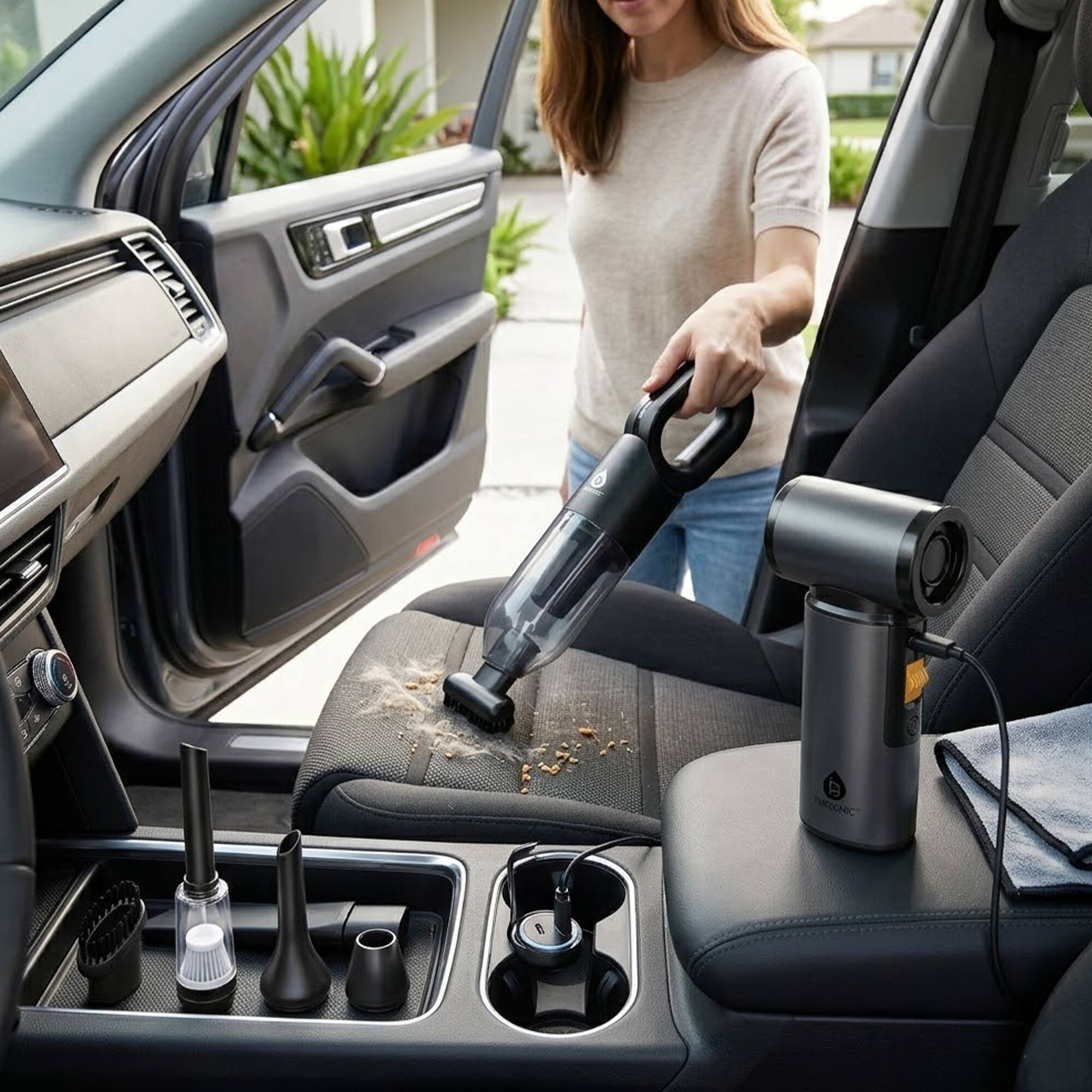 Alt View 1. Pursonic - Ultimate Cleaning Bundle: 3-in-1 Turbo Air Duster & Cordless Handheld Vacuum.