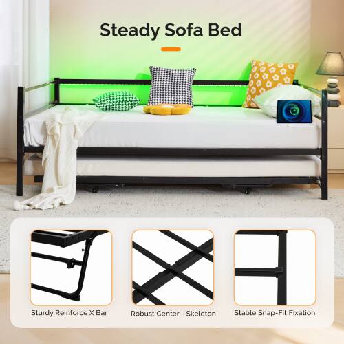 Steady Sofa Bed

- Sturdy Reinforce X Bar
- Robust Center - Skeleton
- Stable Snap-Fit Fixation