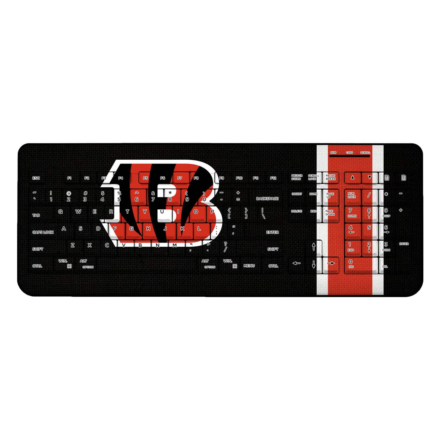 Keyscaper - Cincinnati Bengals Stripe Wireless Keyboard - Multicolor