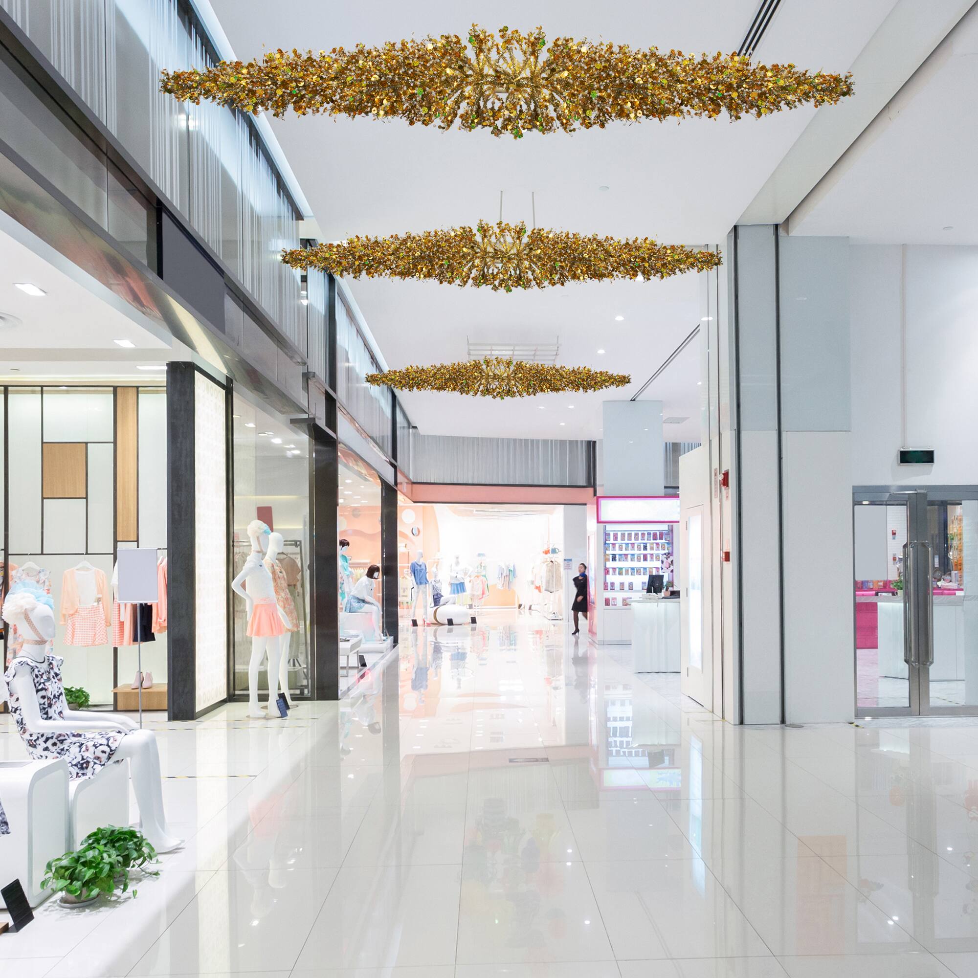 Alt View 2. GKI/Bethlehem Lighting - LED Lighted Commercial Manhattan Lightspray Christmas Swag - 9' - Gold - Gold.