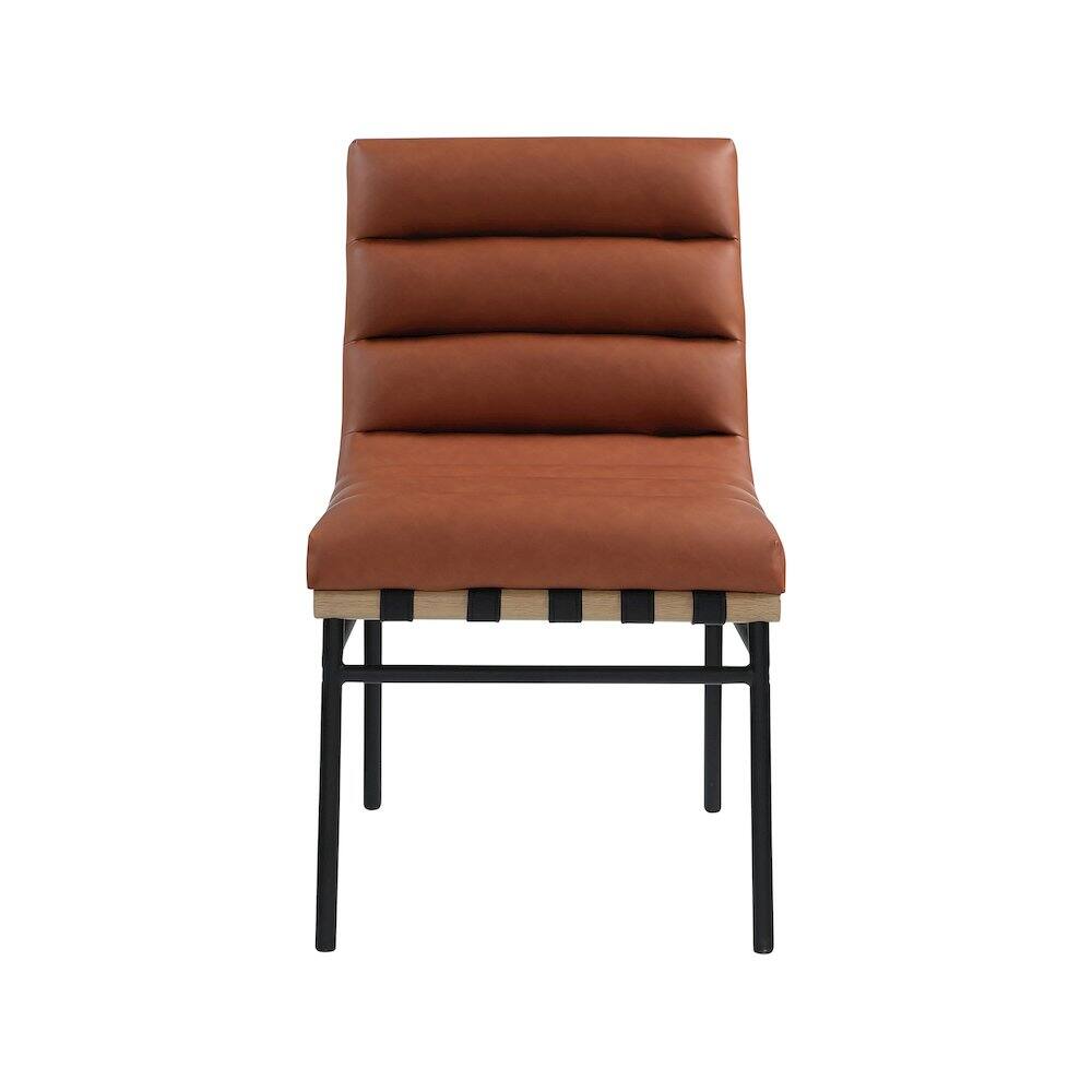 Meridian Furniture - Burke Cognac Vegan Leather Dining Chair, Set of 2 - Brown - Thumbnail 5