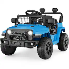 Best Choice Products - 6V Kids Ride-On Truck Car w/ Parent Remote Control, 4-Wheel Suspension, LED Lights - Light Blue