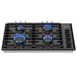 GASLAND - 30 inches Gas Cooktop with 4 Sealed Burners - Black Enamel