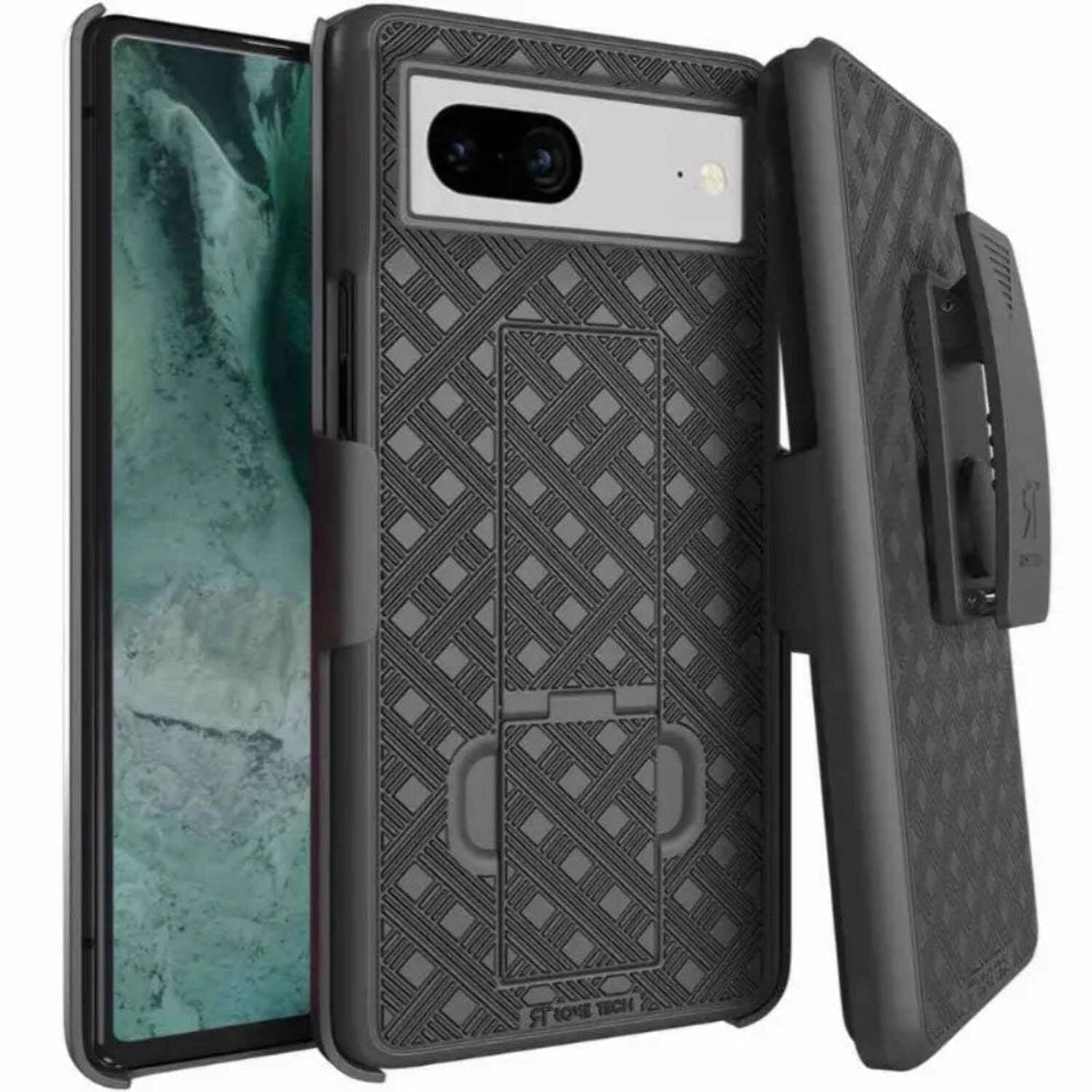 RomeTech - Shell Holster Combo Case for Google Pixel 7a - Black