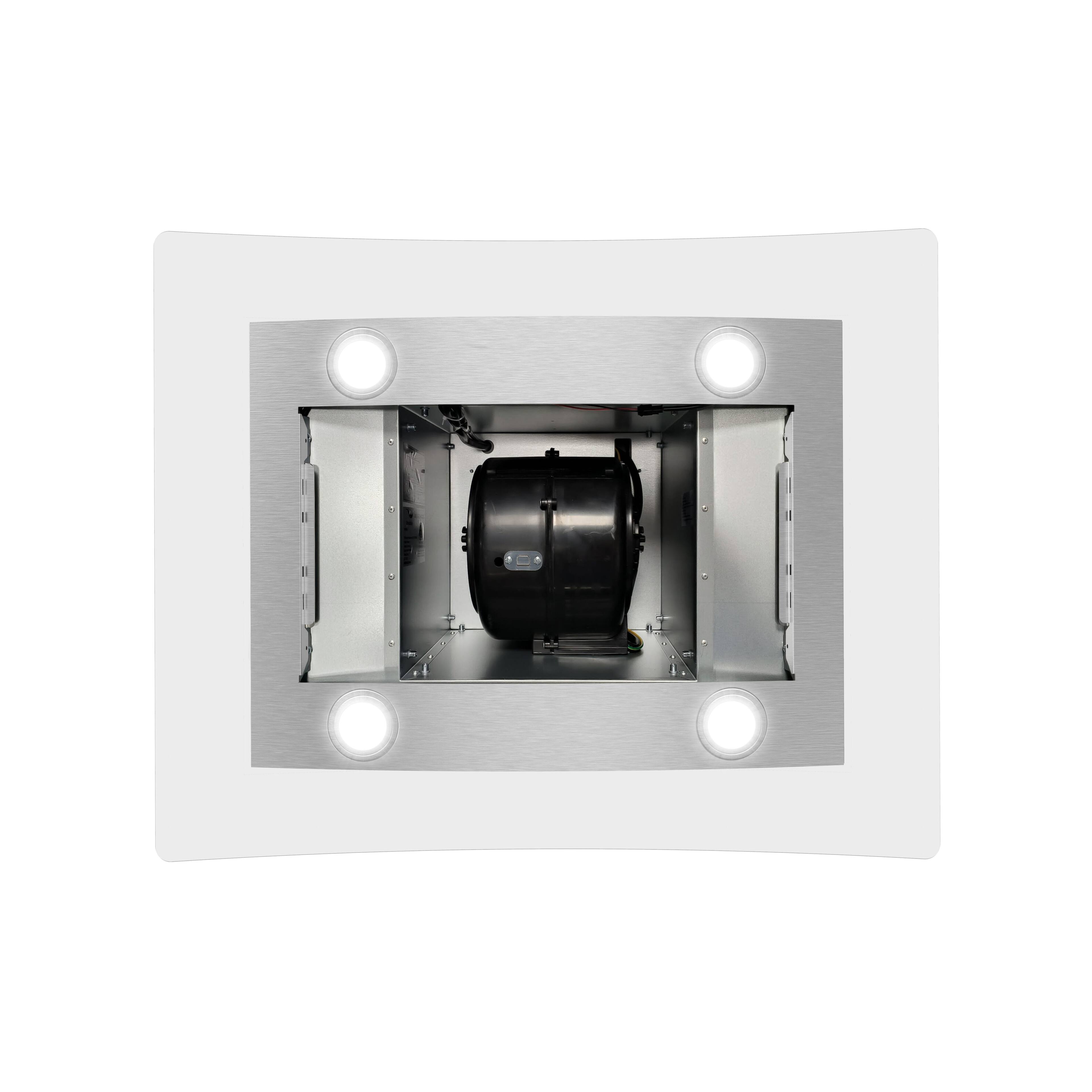 Alt View 10. Streamline - 30 in. Langosco Convertible Island 350 CFM Range Hood, Mesh Filters, Touchpad Control, LED Lights - Brushed Stainless Steel.