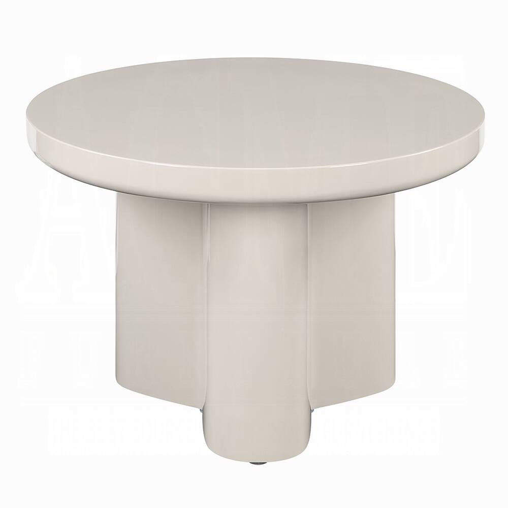 Alt View 1. Manhattan Lane - Jeny Side End Table, 24 Inch Round Top with Pedestal Base - Light Gray.