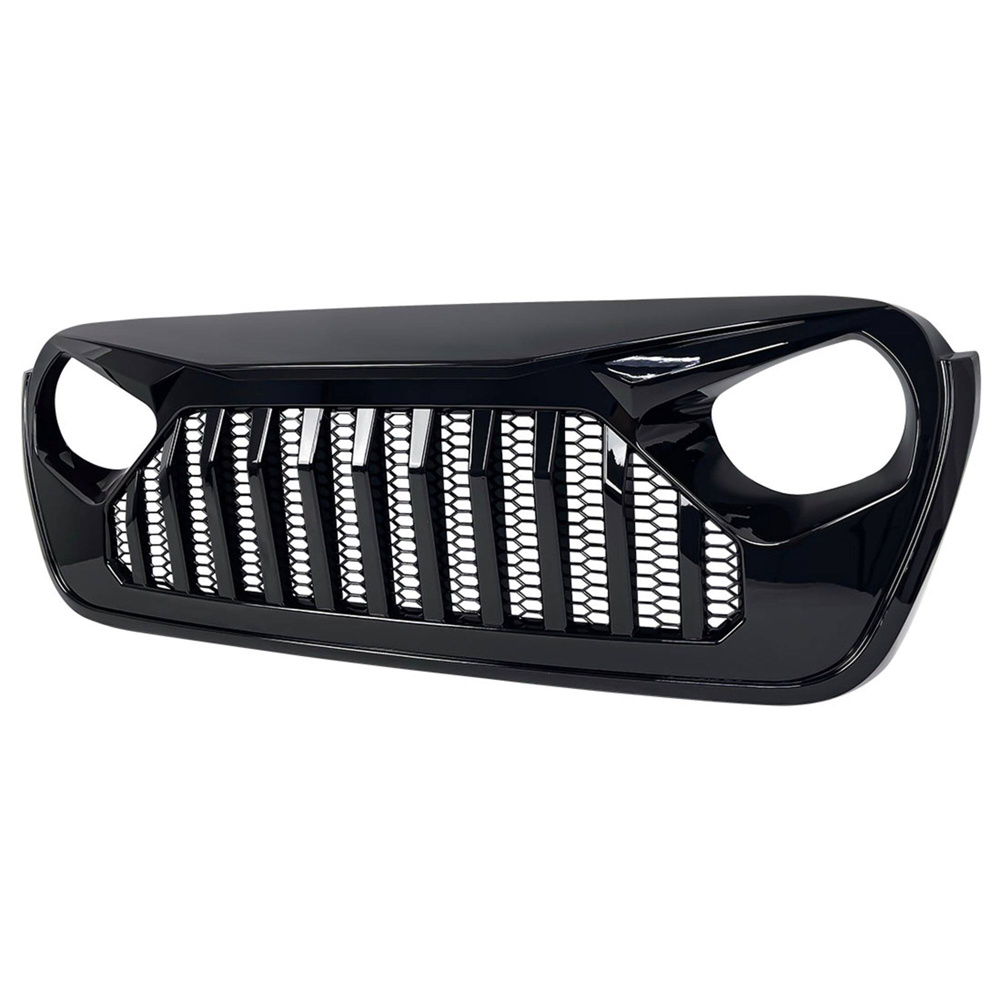 Alt View 4. AMERICAN MODIFIED - AMERICAN MODIFIED Front Mesh Grille for 2018+ Jeep Wrangler JL & Gladiator JT - Glossy Black.