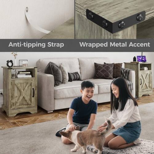 Anti-tipping Strap  
Wrapped Metal Accent