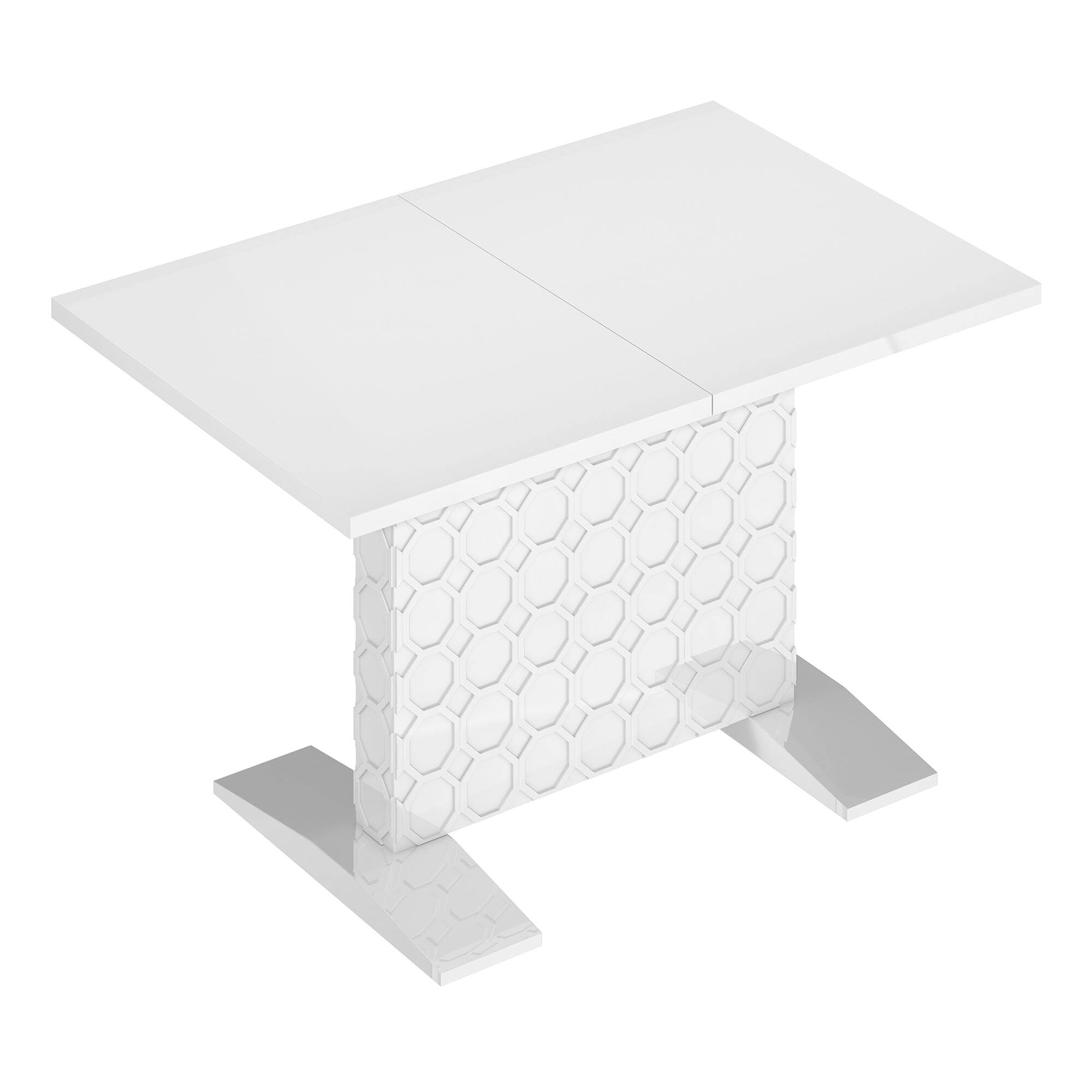 Alt View 7. Boyel Living - Glossy Wood Telescopic Dining Table - White.