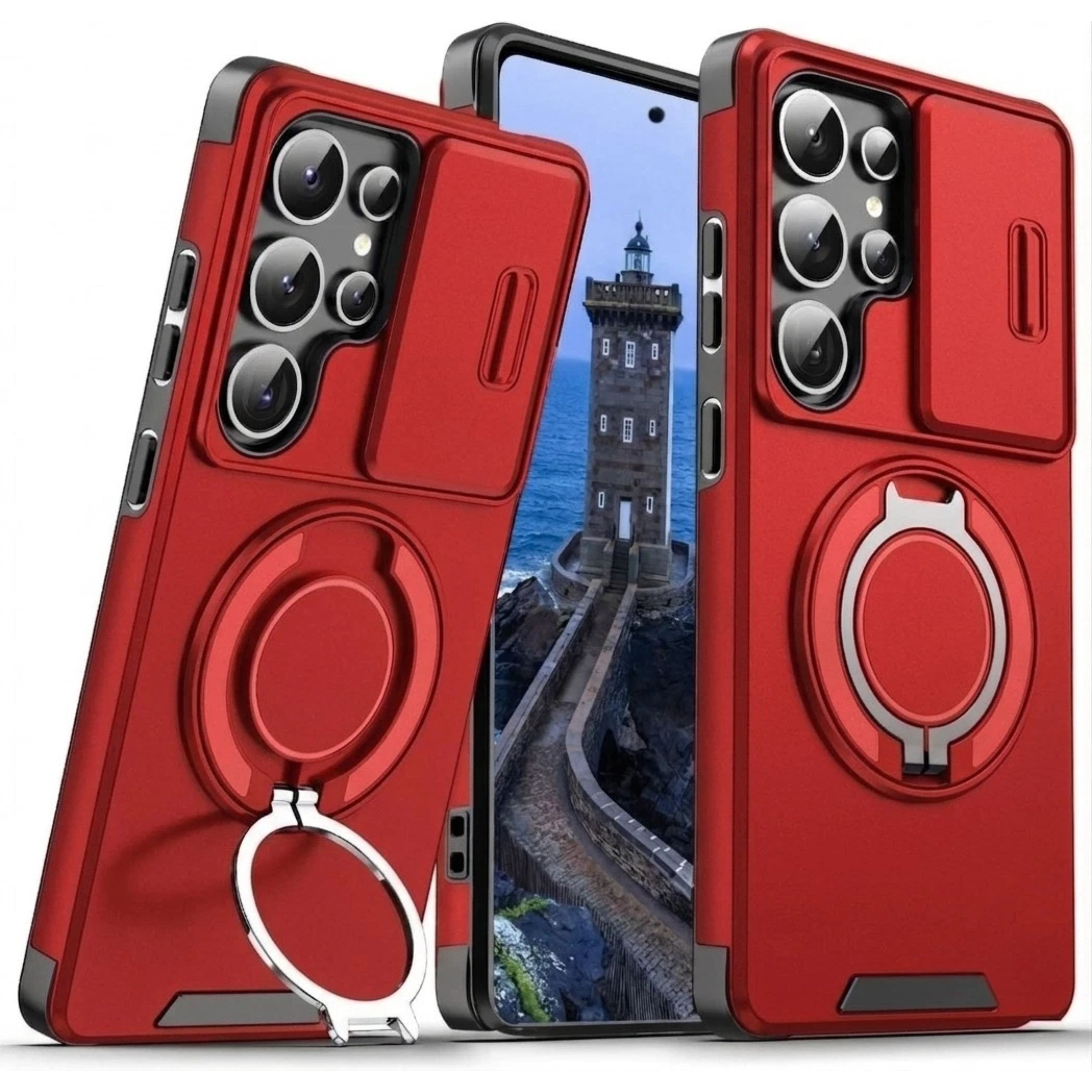 Kitcheniva - Strong Impact Protection Cover Plus Tempered Glass For Samsung Galaxy S26 Ultra - Red