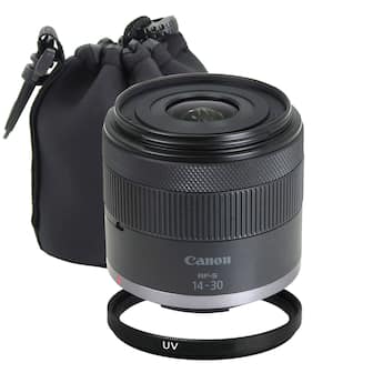 Canon RF S 14 30mm f/4 6.3 IS STM PZ Lens (Canon RF) + Lens Pouch Canon RF S 14 30mm f/4 6.3 IS STM PZ Lens (Canon RF) + Lens Pouch