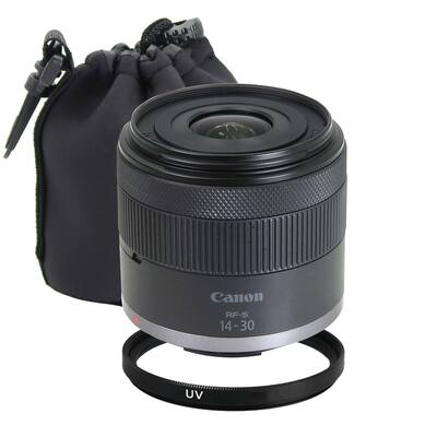 Canon RF S 14 30mm f/4 6.3 IS STM PZ Lens (Canon RF) + Lens Pouch Canon RF S 14 30mm f/4 6.3 IS STM PZ Lens (Canon RF) + Lens Pouch