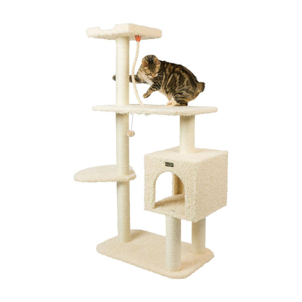 Front. Armarkat - Faux Fur Covered Real Wood Cat Scratch Furniture 57 Beige - Beige.