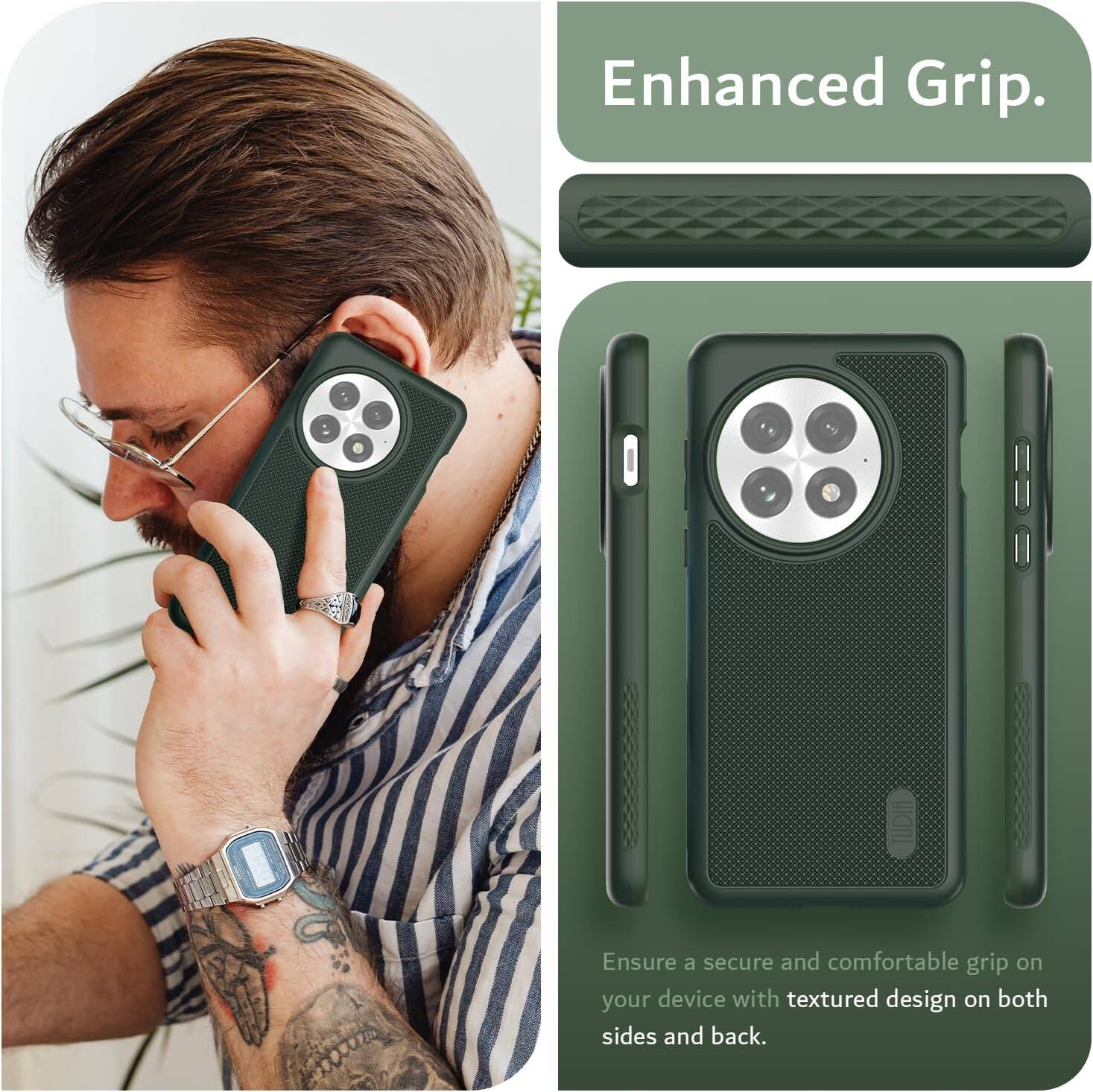 Enhanced Grip.

Ensure a secure and comfortable grip on your device with textured design on both sides and back.