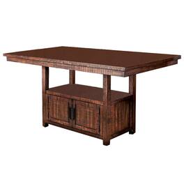 Manhattan Lane - Wooden Counter Height Dining Table with Double Door Cabinet - Brown