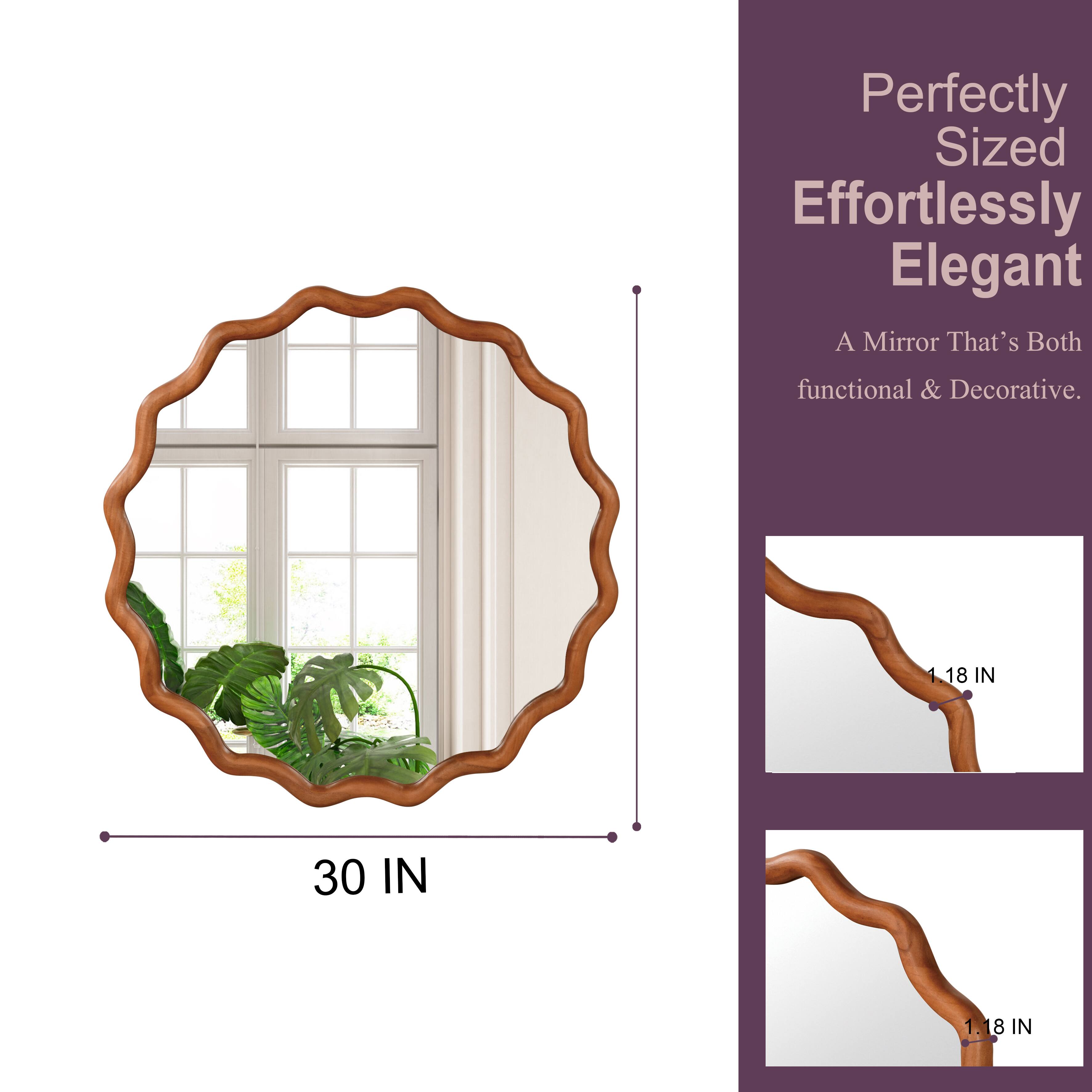 Perfectly Sized Effortlessly Elegant  
A Mirror That's Both  
functional & Decorative.  

1.18 IN  
30 IN  
1.18 IN