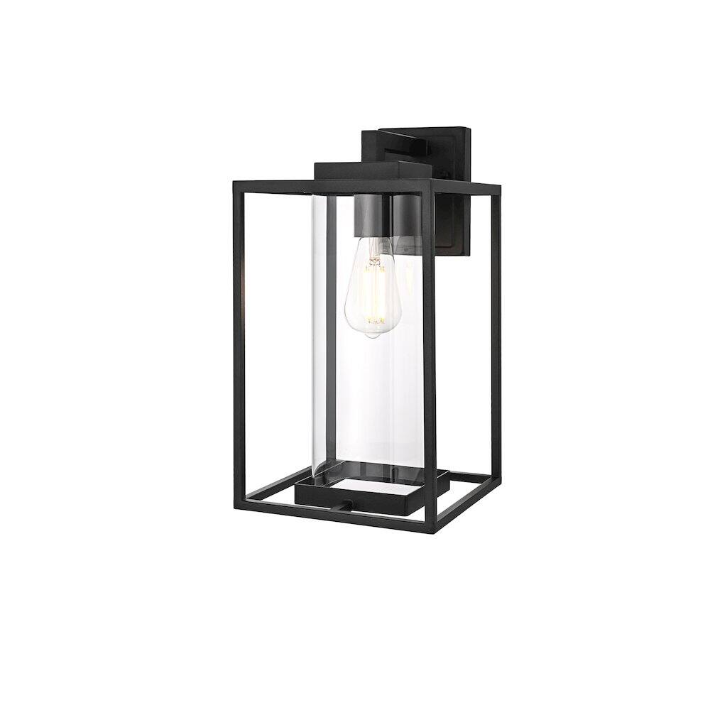 Angle. Elegant Lighting - Memphis 8.5 Inch Outdoor Wall Sconce In Black - Black.