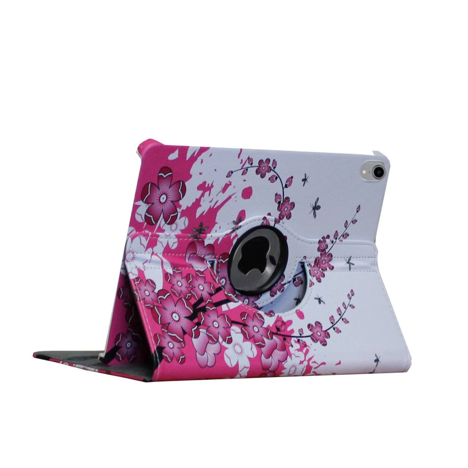 Back. Stock Preferred - 360° Rotating Smart Case Cover with Stand & Stylus Holder for iPad 10 to 11th Gen Cherry Flower - Cherry Flower.