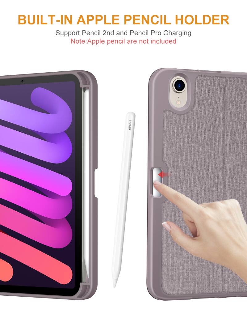 BUILT-IN APPLE PENCIL HOLDER  
Support Pencil 2nd and Pencil Pro Charging  
Note: Apple pencil are not included