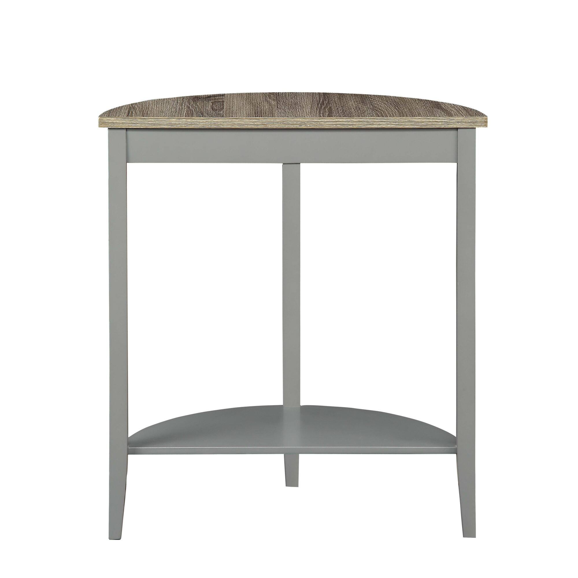 Alt View 5. GOODSILO - Half-Moon Console Table with Storage Shelf in Natural Wood Grain Finish, Entryway Table with Sturdy Legs - Gray,Oak.