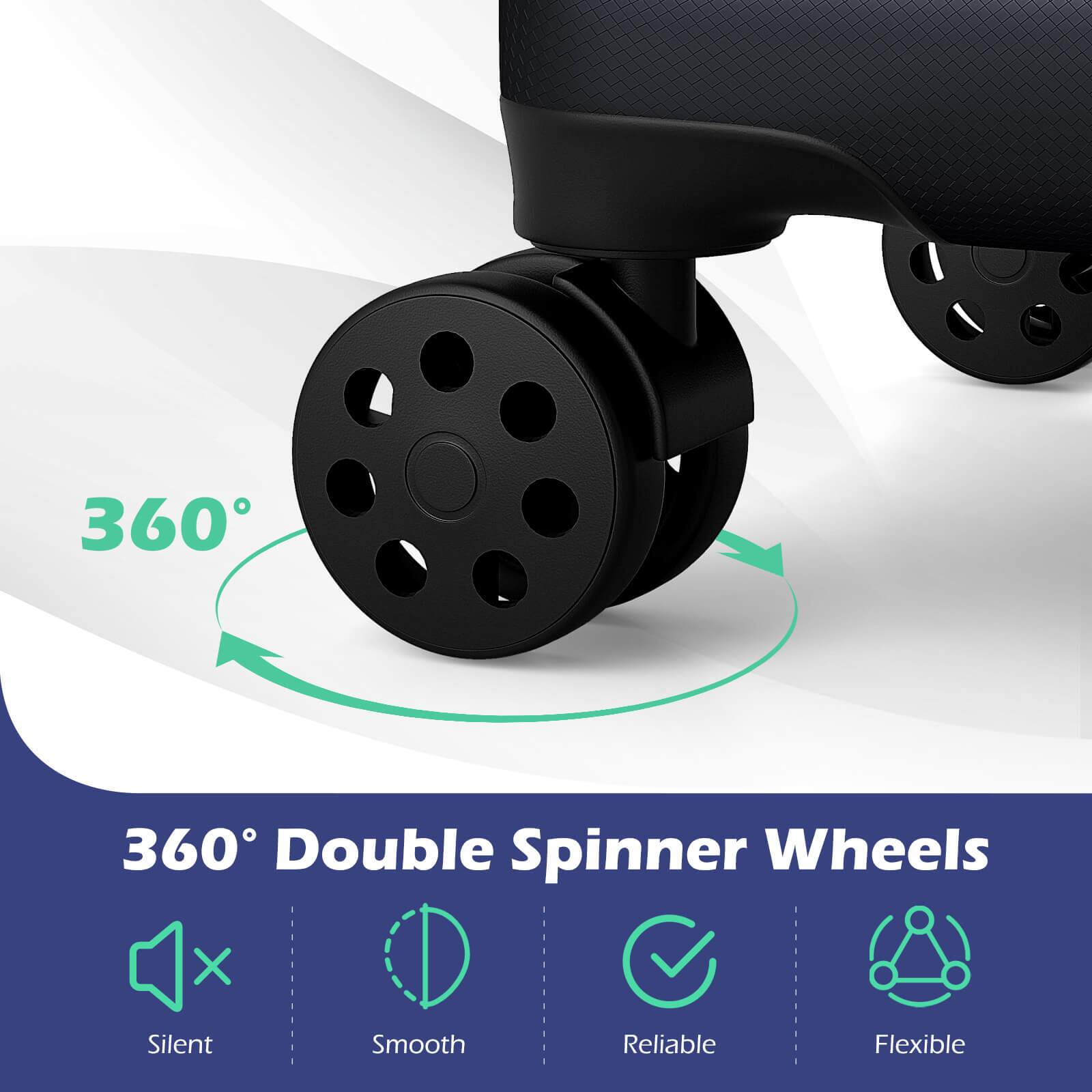 360° Double Spinner Wheels  
Silent, Smooth, Reliable, Flexible