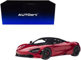 Mclaren 720S Memphis Top and Carbon Accents 1/18 Model Car by Autoart - Red Metallic With Black