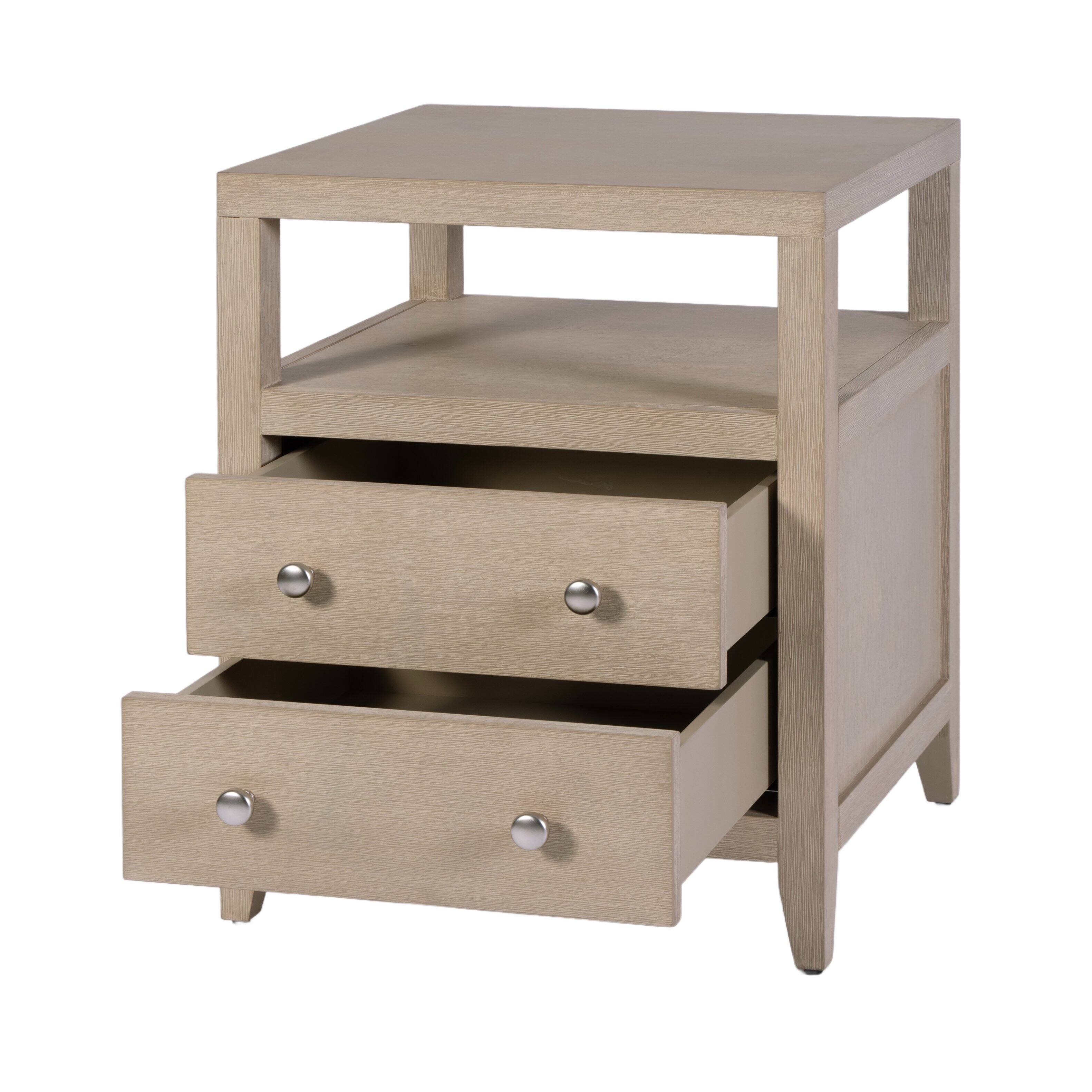 Alt View 1. Butler Specialty - Dana 21 in. W Rectangular Wood 2 Drawer Narrow Nightstand with Top Open Shelf - Taupe.