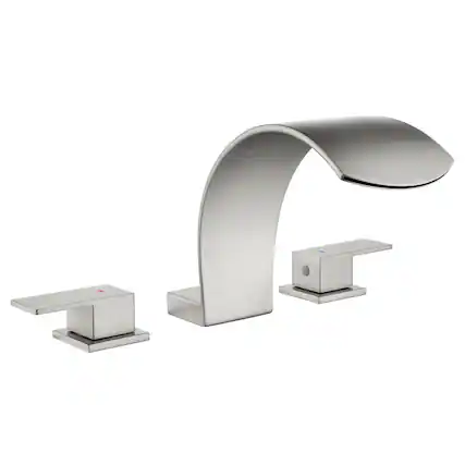 Front. Boyel Living - Brushed Faucet SUS304 Waterfall Spout cUPC Quick Connect Dual Handle - Brushed Nickel.
