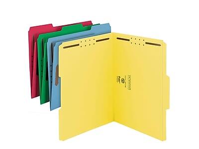 Alt View 1. Smead - Fastener File Folders, 2 Fasteners, Reinforced 1/3-Cut Tab, Letter Size, Assorted Colors, 50/Box  - Assorted.