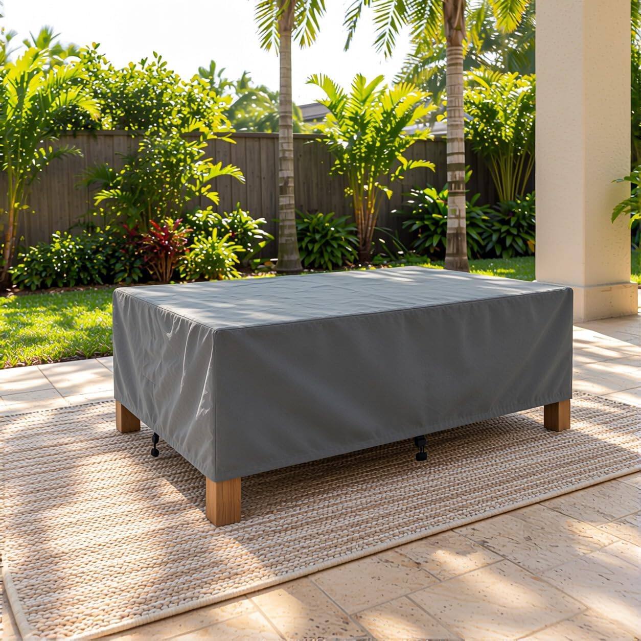 KHOMO GEAR Outdoor Coffee Table Cover Waterproof, Rectangular Patio ...