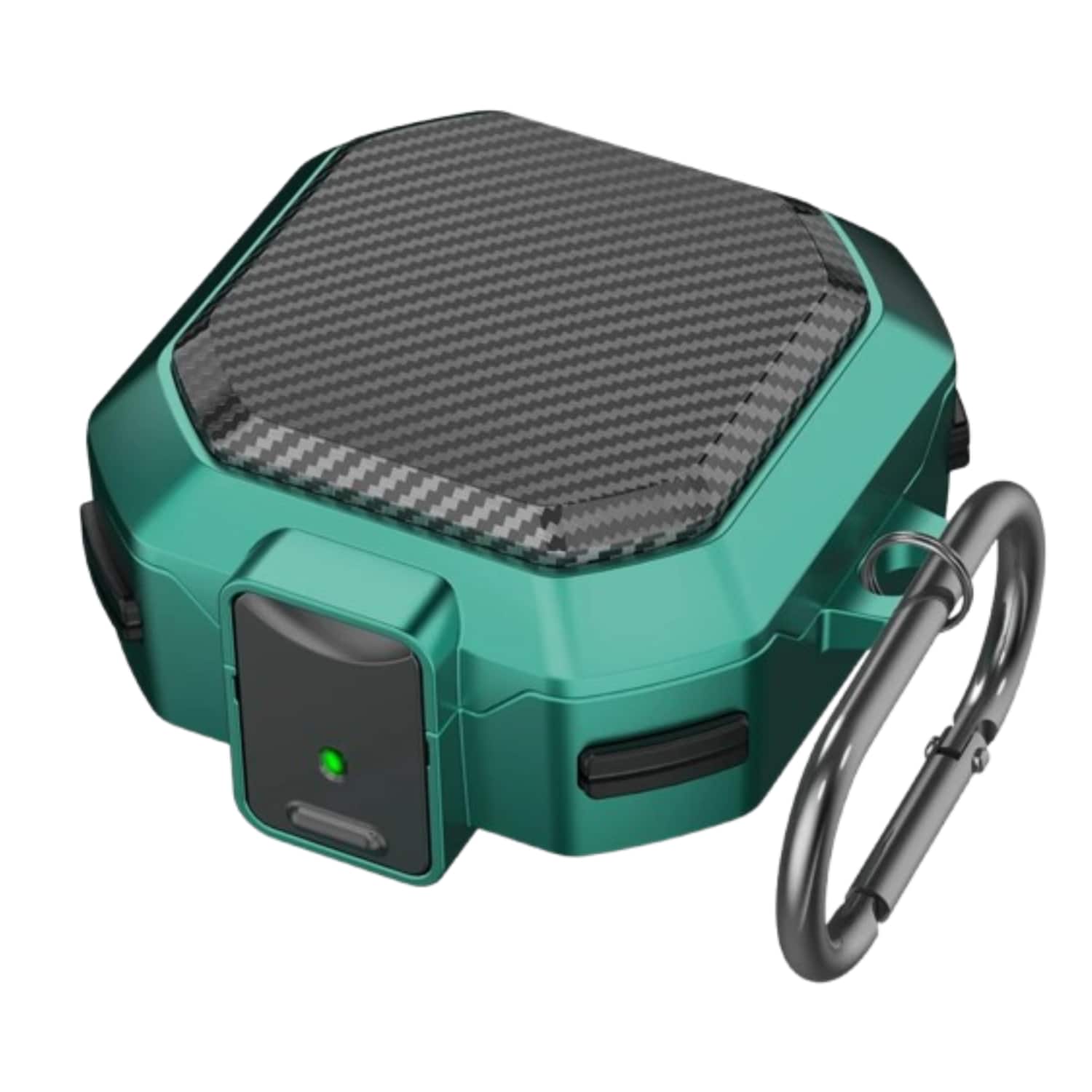 Stock Preferred - Case For Samsung Galaxy Buds FE / Buds2 Pro / Buds2 / Buds Pro / Buds Live - Green (carbon Fiber Pattern)