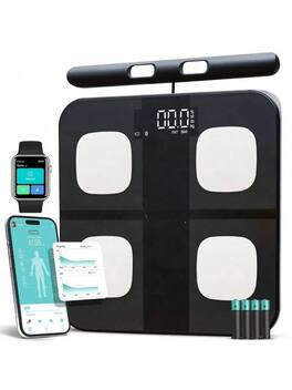 The Best Inks - 8 - Electrode Weight Scale Body Weight with Mobile App Digital Weight Scale BIA Technology BMI, Muscle Mass - Black