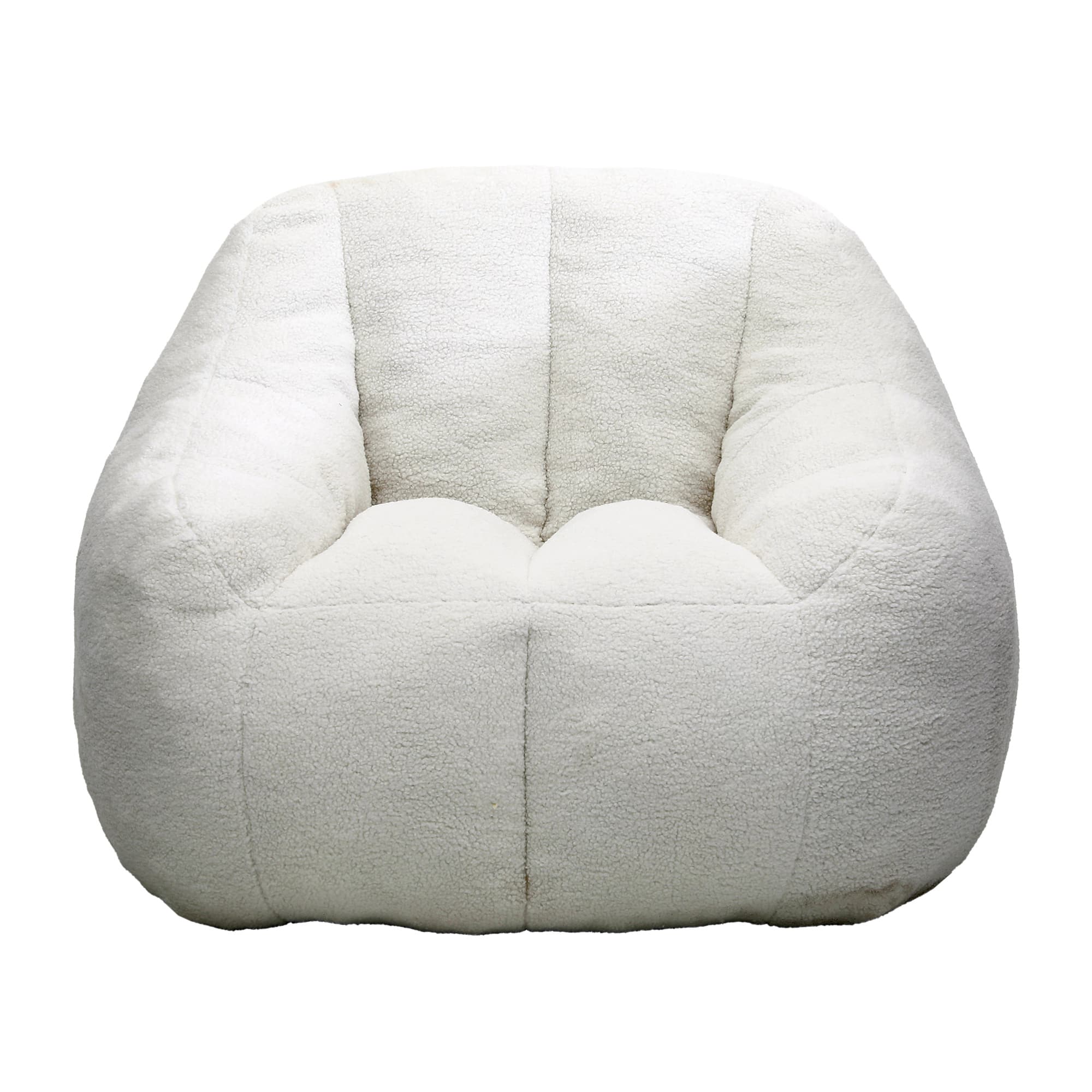 GOODSILO - Large Faux Fur Bean Bag Chair with Memory Foam Filling for Ultimate Comfort and Support - White