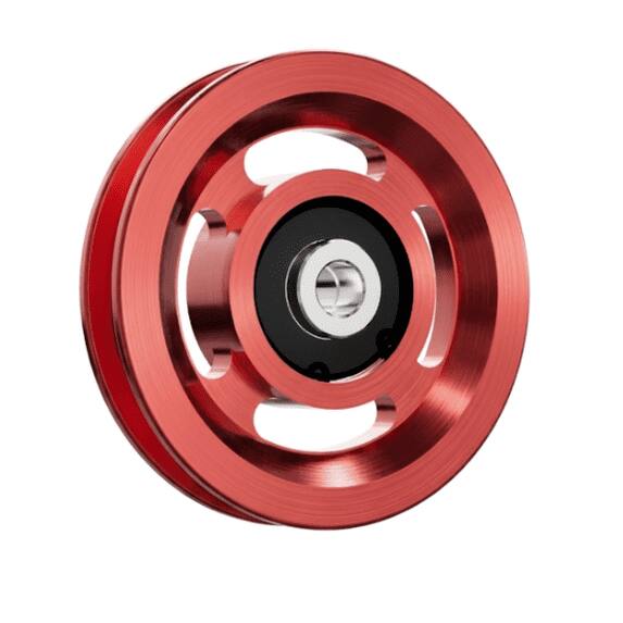 Alt View 2. Mikolo - Pulley system for home gym, Aluminum Pulley Wheel Universal Alloy Bearing for Cable Machine Gym Equipment Part 18PCS - Red.