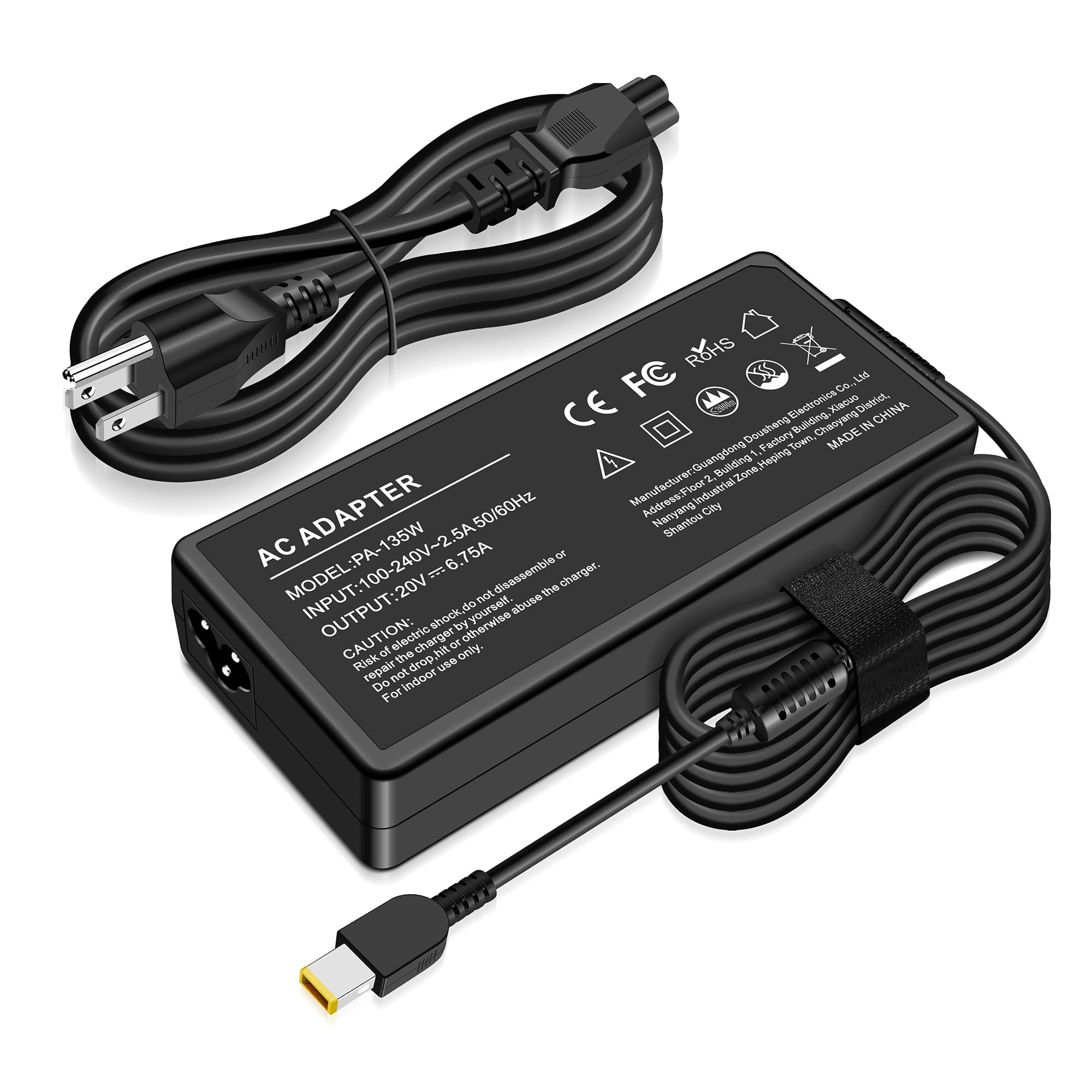 DORLUKFU - 135W Charger Compatible with Lenovo ThinkPad Universal Thunderbolt 3 4 Dock Gen 1 2, Ultra/Pro Docking Station Power