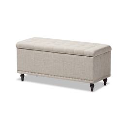 Baxton Studio - Kaylee Modern Classic Fabric Upholstered Button-Tufting Storage Ottoman Bench - Beige