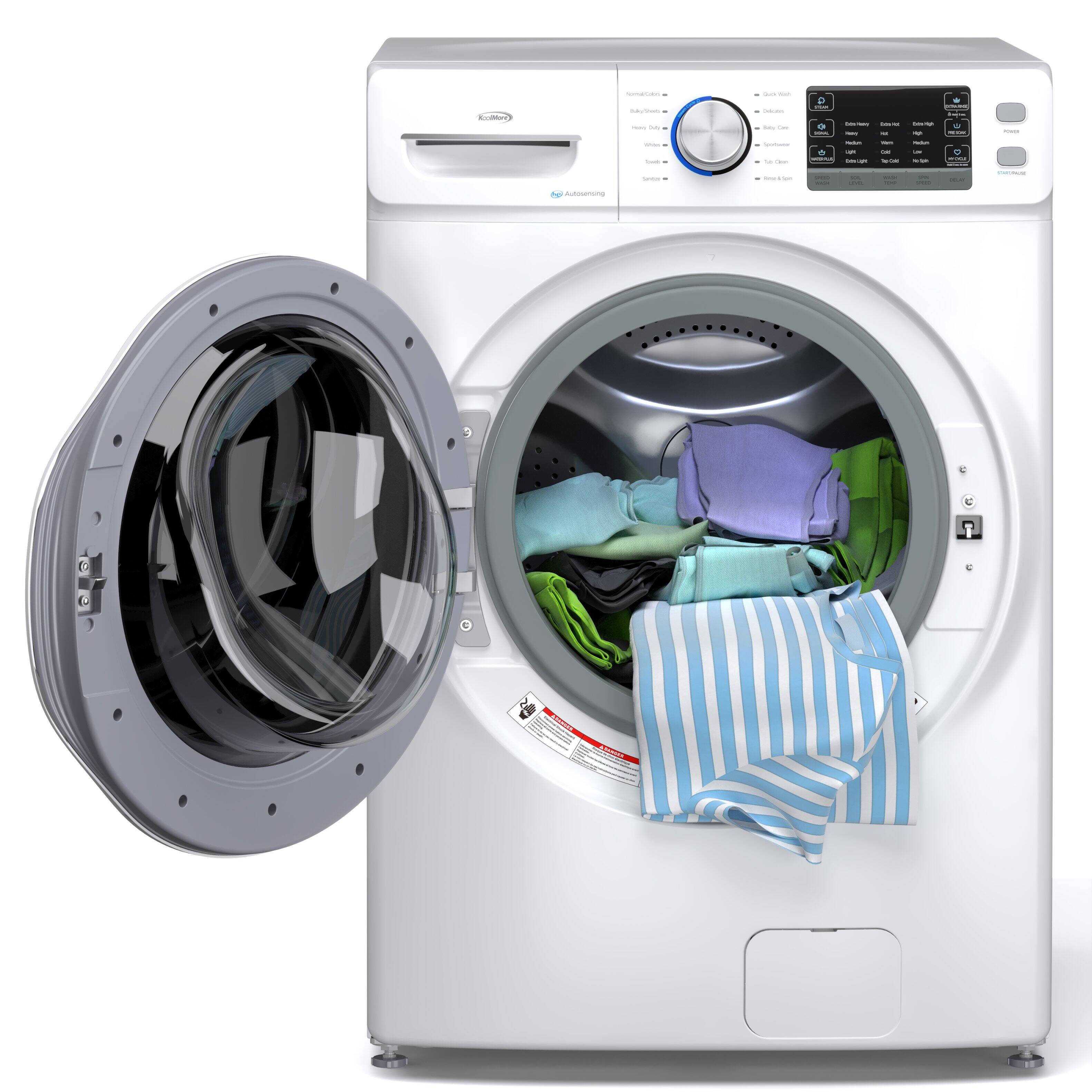 Angle. Koolmore - 4.5 cu. ft. Large Capacity Stackable Front Load Washing Machine in White, FLW-5CWH. - White.