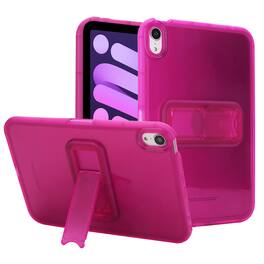 Dteck - Rugged Case for Apple iPad mini (A17 Pro) 2024 & mini 6th Gen 8.3'' 2021,Hybrid Protective Cover with Built-In Kickstand - Rose