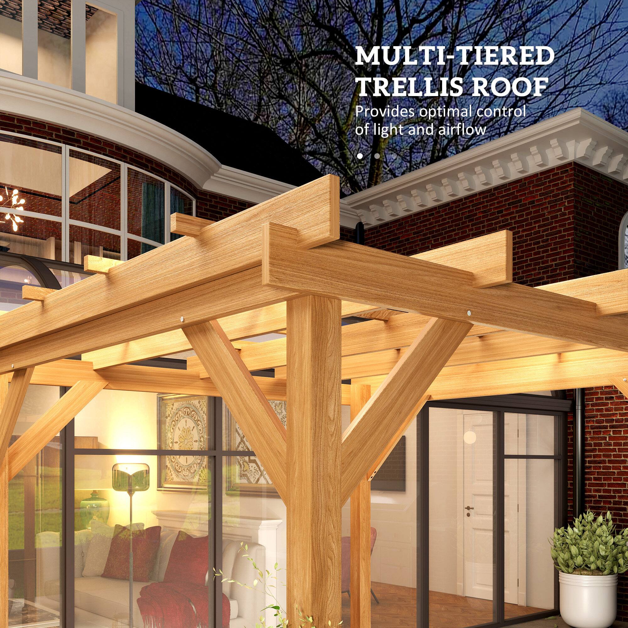 MULTI-TIERED TRELLIS ROOF  
Provides optimal control of light and airflow