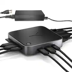 Front. Brydge - Stone CORE with 10 Port for Windows & MacOS Compatible Laptop Powered Charging Docking Station - Black.