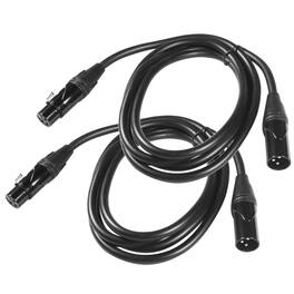 HQRP - 2-Pack 6 ft XLR Male to Female Microphone Cable, 3-Pin Balanced Audio Cord with PVC Jacket - Black