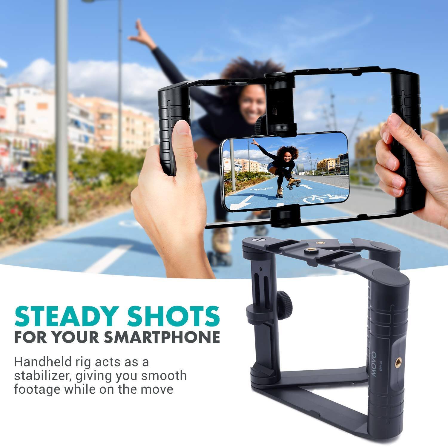 STEADY SHOTS FOR YOUR SMARTPHONE

Handheld rig acts as a stabilizer, giving you smooth footage while on the move