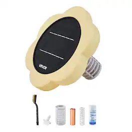 VEVOR - Solar Pool Ionizer, Petal Copper Pool Ionizer Up to 45000 Gal, Floating Automatic Water Cleaner and Purifier - Yellow
